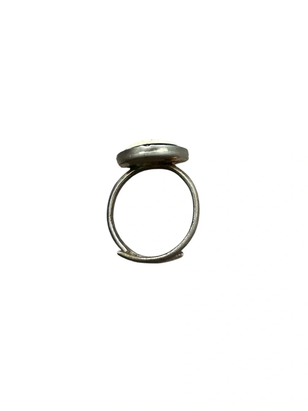 Vintage Sarah Coventry Cameo Ring Black Cream Oval Adjustable Statement Ring